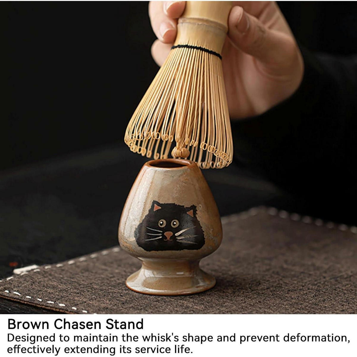 MATCHA Set 2-teilig Keramik Katzendesign 510 ml - Beige, Keramik (7/7/12.5cm)