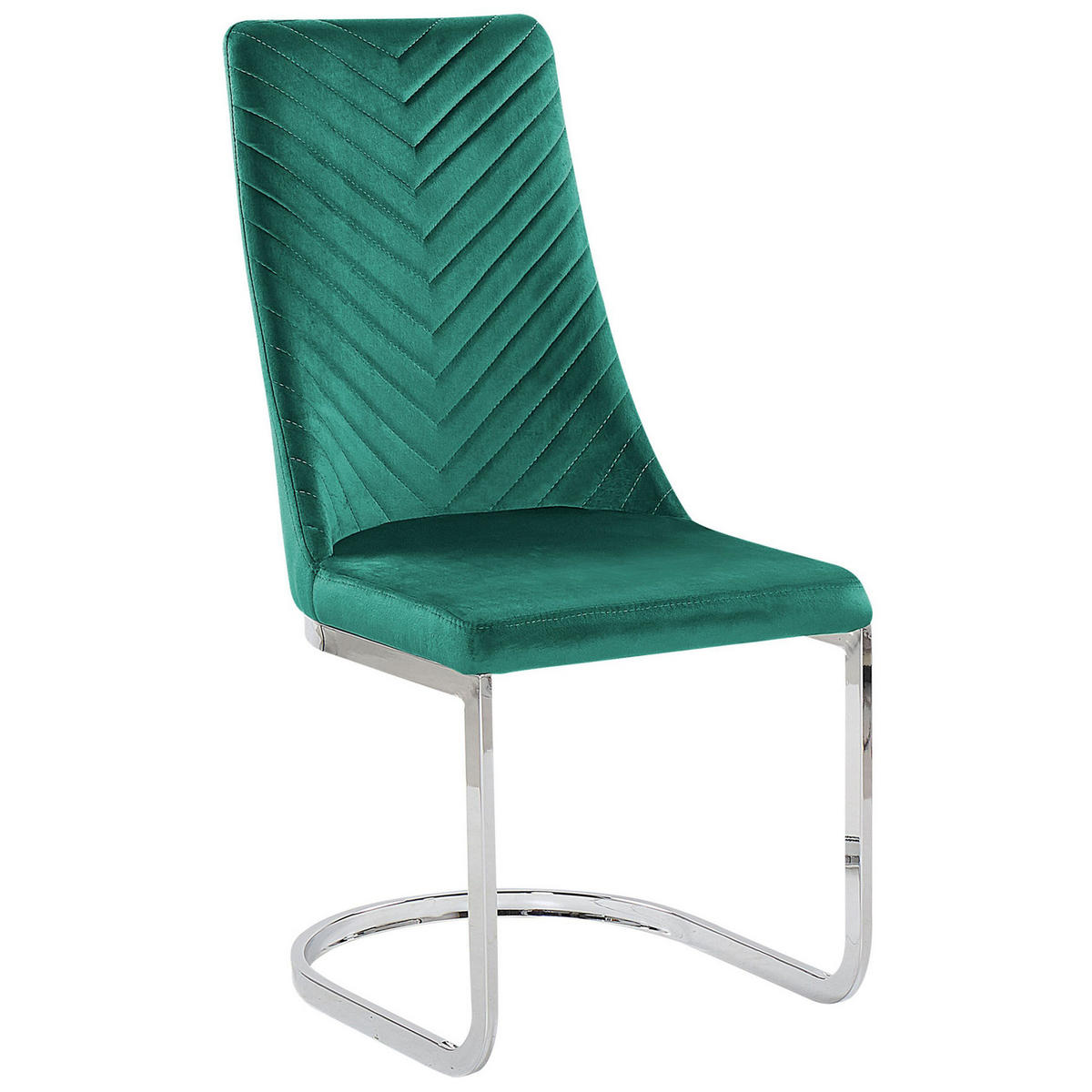 ESSZIMMERSTUHL 2er-Set Samtstoff Grün Altoona - Grün, Textil/Metall (46/96/58cm) - Beliani