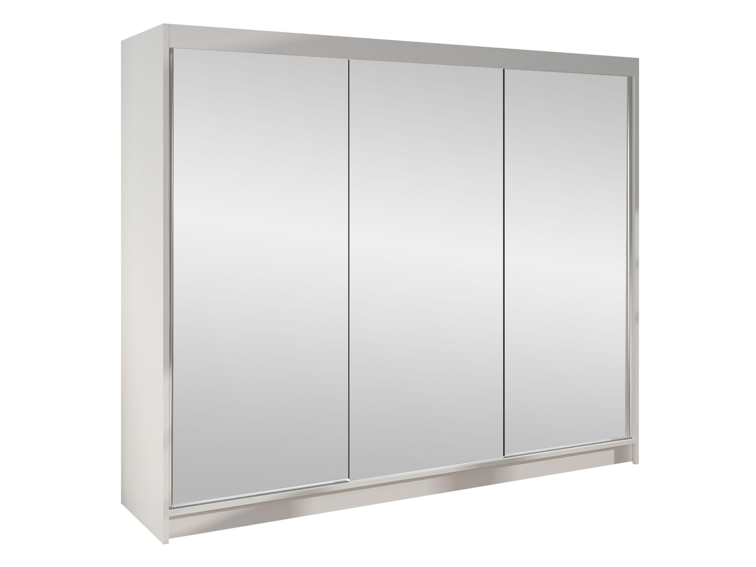 SCHWEBETÜRENSCHRANK Derby III - Weiß, Holzwerkstoff/Metall (200/215/58cm) - MIRJAN24