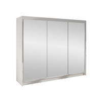 SCHWEBETÜRENSCHRANK Derby III - Weiß, Holzwerkstoff/Metall (200/215/58cm) - MIRJAN24
