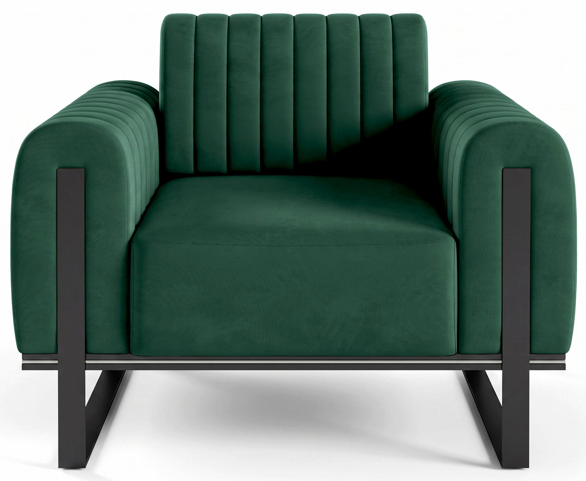 SESSEL Parissa 106 cm - Schwarz/Grün, Holz/Metall (106/79/92cm) - Selsey