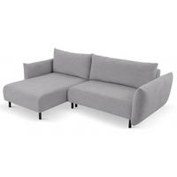 ECKSOFA Silber DELI Mit Schlaffunktion Links - Hellgrau/Grau, Textil (257/171cm) - Sepro Meble
