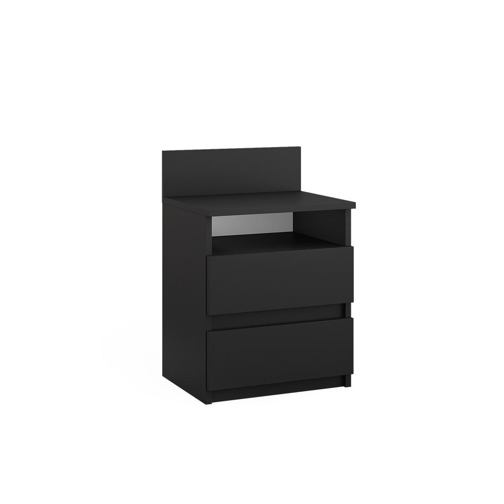 NACHTTISCH Monty Schwarz 39.6 x 59.1 cm - Schwarz, Holzwerkstoff (32.3/59.1/39.6cm) - Vicco