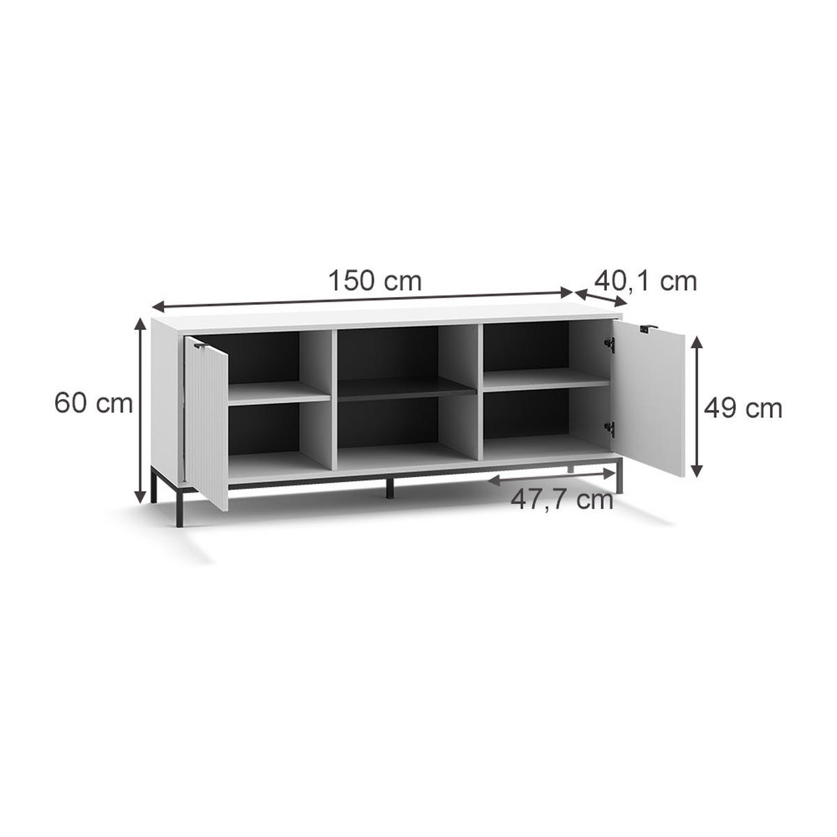 NÍZKÁ SKŘÍŇKA Eliza Bílá - bílá, kompozitní dřevo (150/60/40.1cm) - Vicco