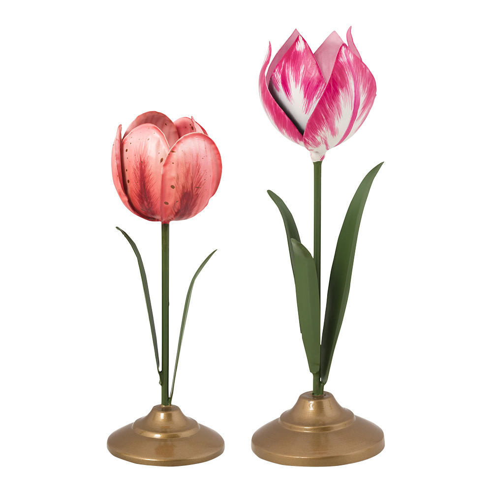 KERZENHALTER 2er-Set Tulpe s metal rosa - Rosa, Metall (8.5/26/8.5cm) - Pip Studio