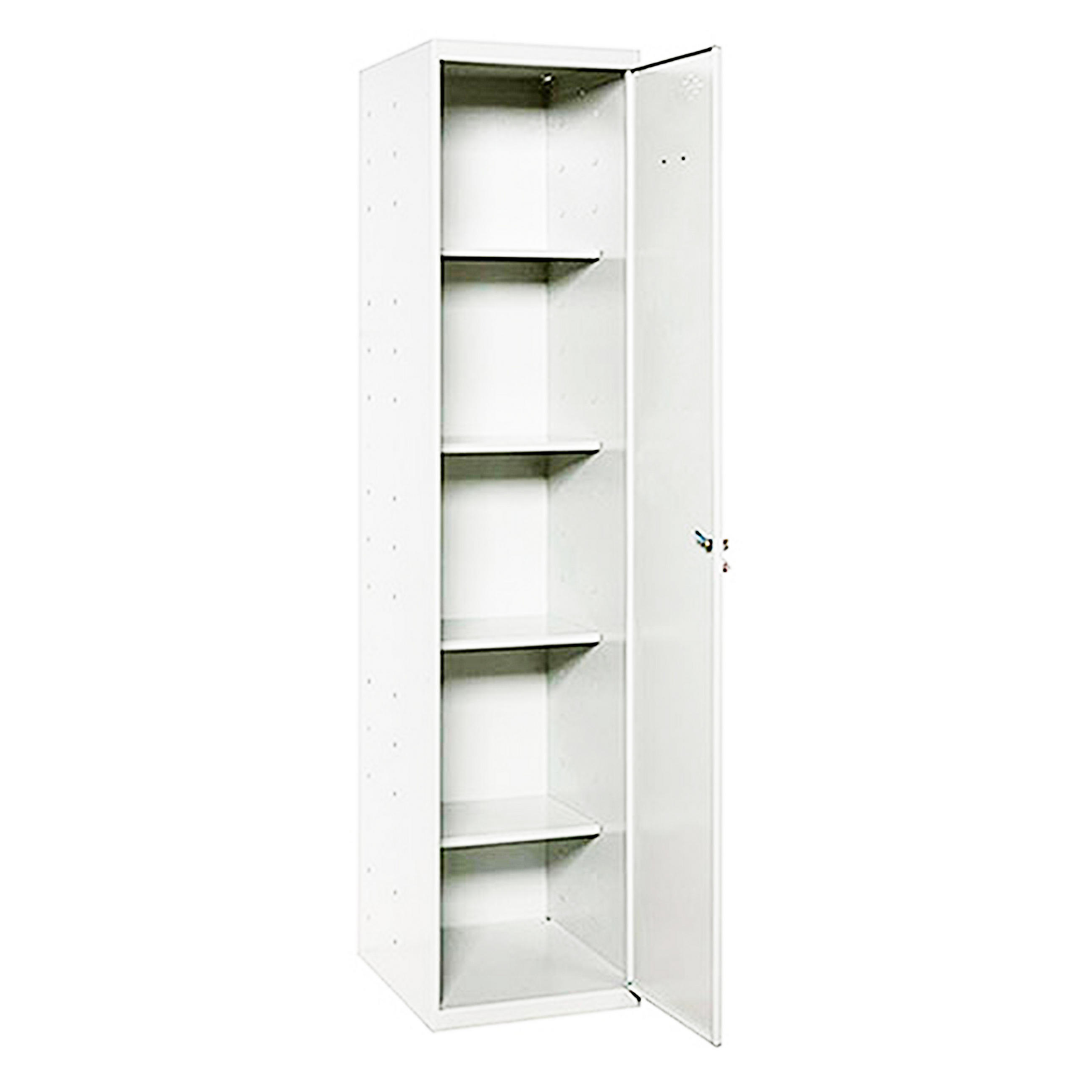 PUTZMITTELSCHRANK Amego HxBxT 180x40x40 cm 4x Fachboden Weiß-Weiß - Weiß, Metall (40/180/40cm) - PROREGAL