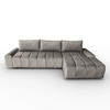 ECKSCHLAFSOFA Costa L Taupe rechts - Taupe/Schwarz, Kunststoff/Textil (290/169cm) - Beautysofa