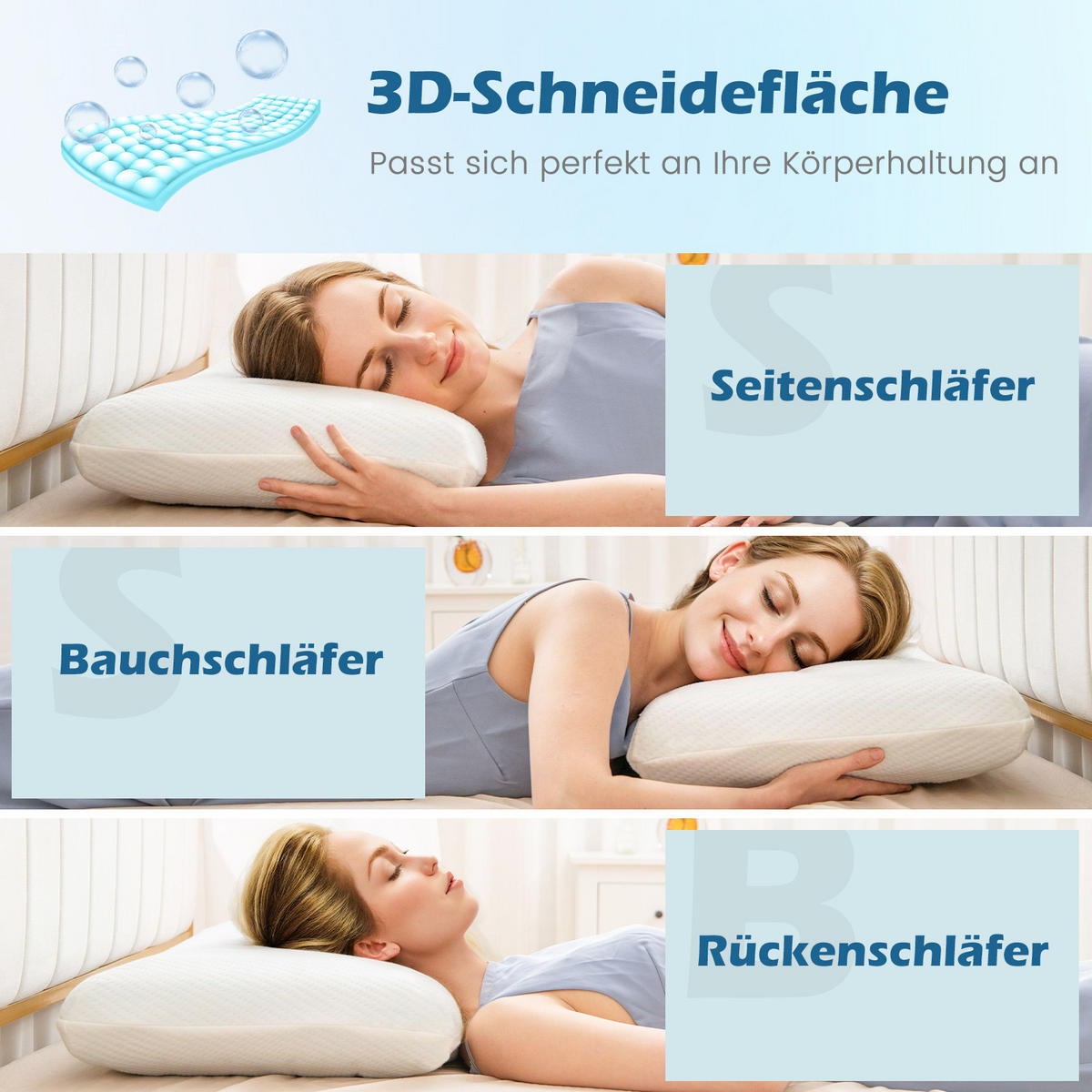 KOPFKISSEN 2er-Set Weiß - Weiß, Textil (40/60cm) - COSTWAY