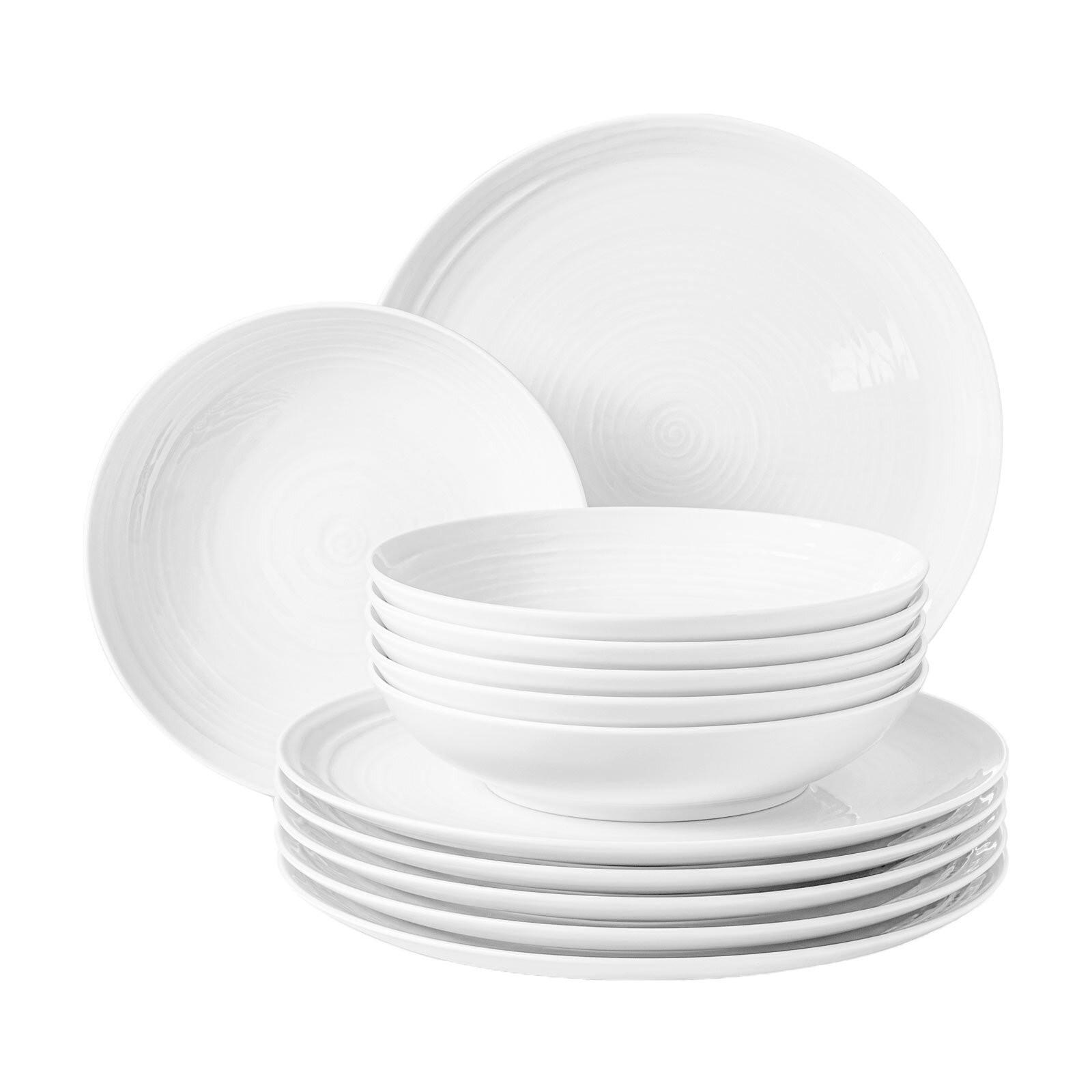 TAFELSERVICE Terra Uni weiß 12er Set - Weiß, Keramik (32.3/23.5/32.3cm) - Seltmann Weiden