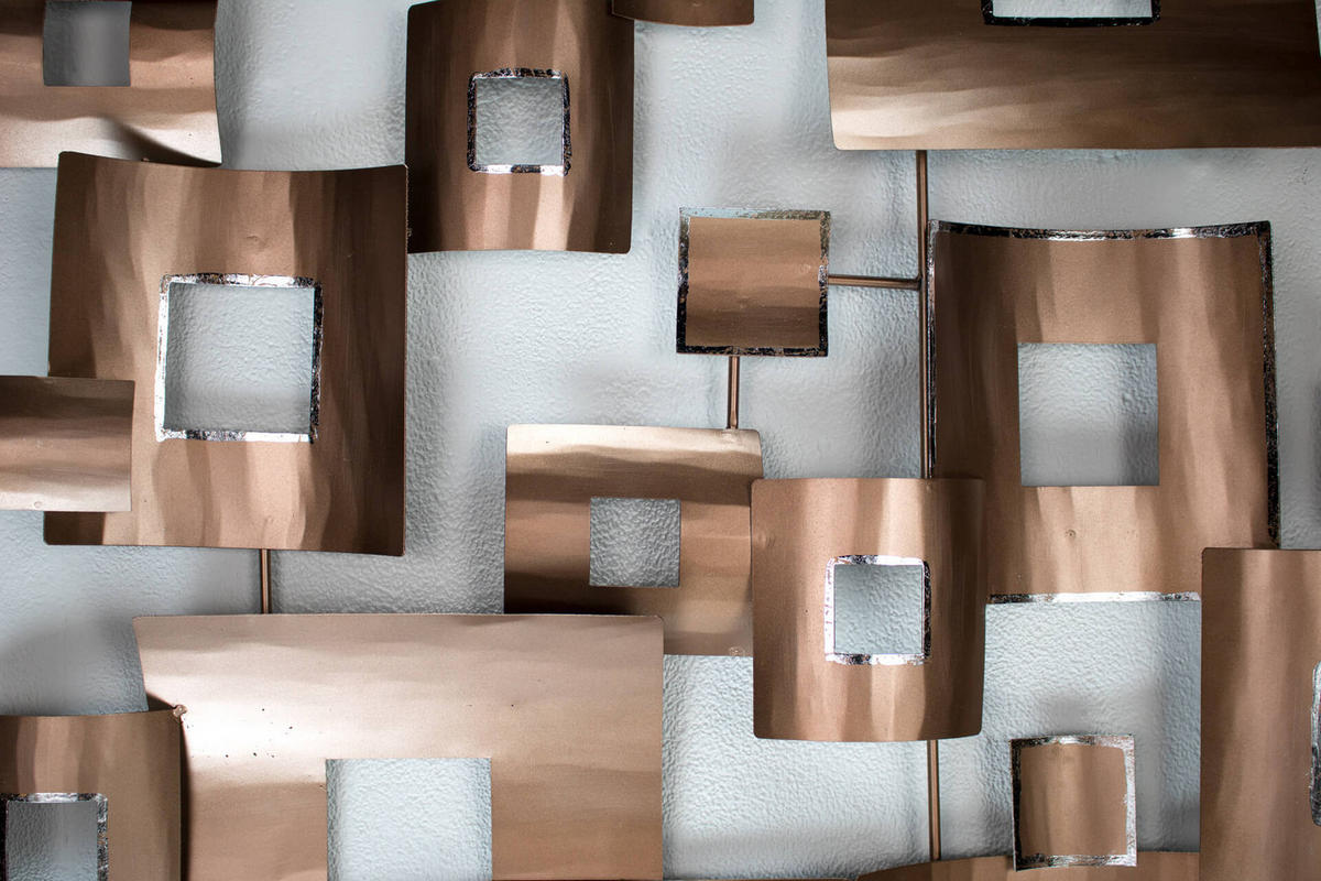 WANDDEKO Kupfer 100/100 cm - Kupferfarben, Metall (4.96/100/6cm) - KUNSTLOFT