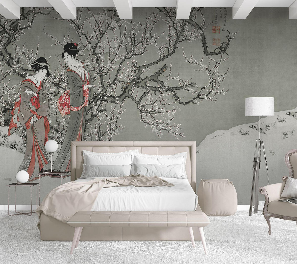 FOTOTAPETE orientalisches Motiv 424 x 280 cm - Grau, Papier (424/280cm) - Sanders & Sanders