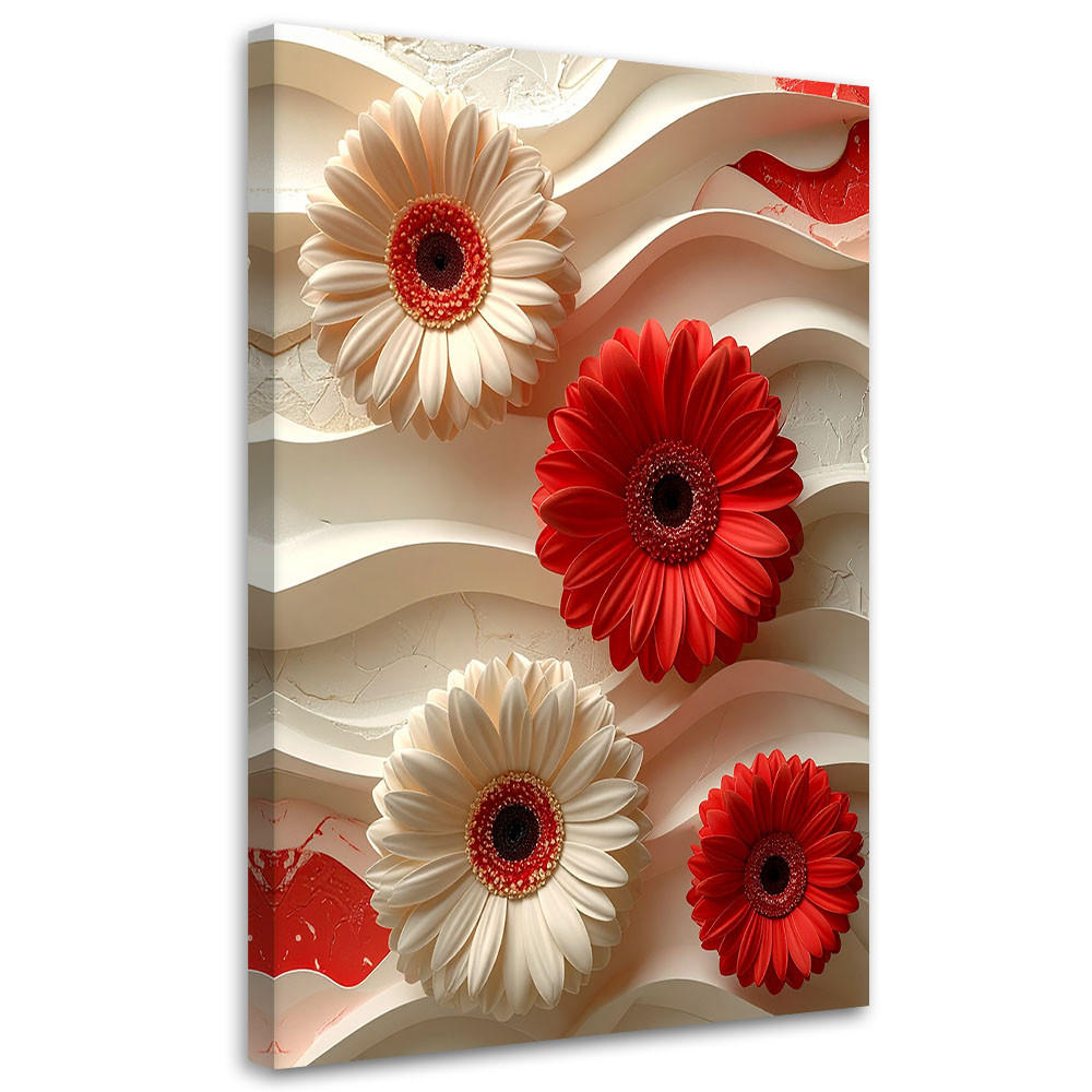 LEINWANDBILDER, Blumen - Rot, Textil (40/60cm) - Feeby