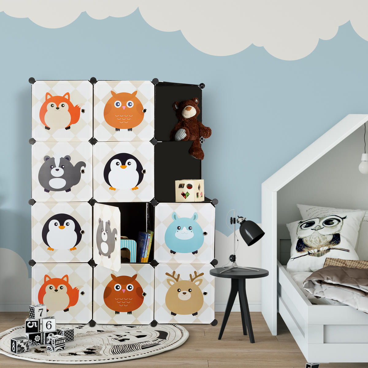 STECKREGAL Kinderzimmer - Multicolor, Kunststoff/Metall (110.5/145/46.5cm) - Relaxdays