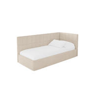 EINZELLBETT Jugendbett mit Bettkasten, Links - TULY 90x200 Beige - Creme, Holzwerkstoff/Textil (90/200cm) - ALTDECOR
