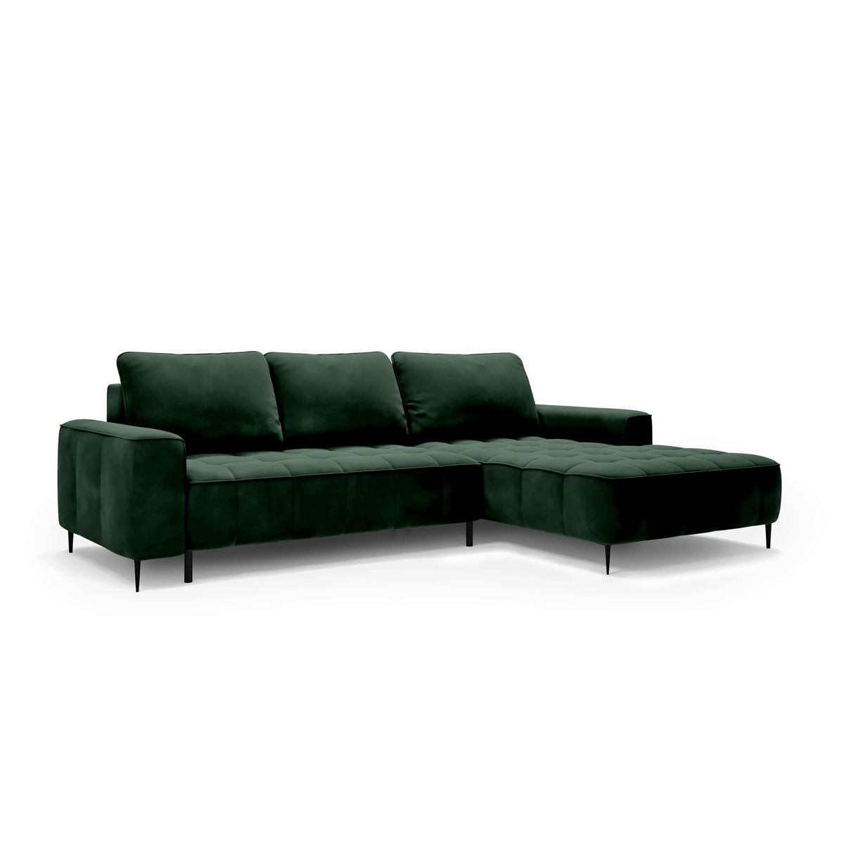 ECKSOFA Francessco Grün - Grün, Textil (280/90/166cm) - Pillovely