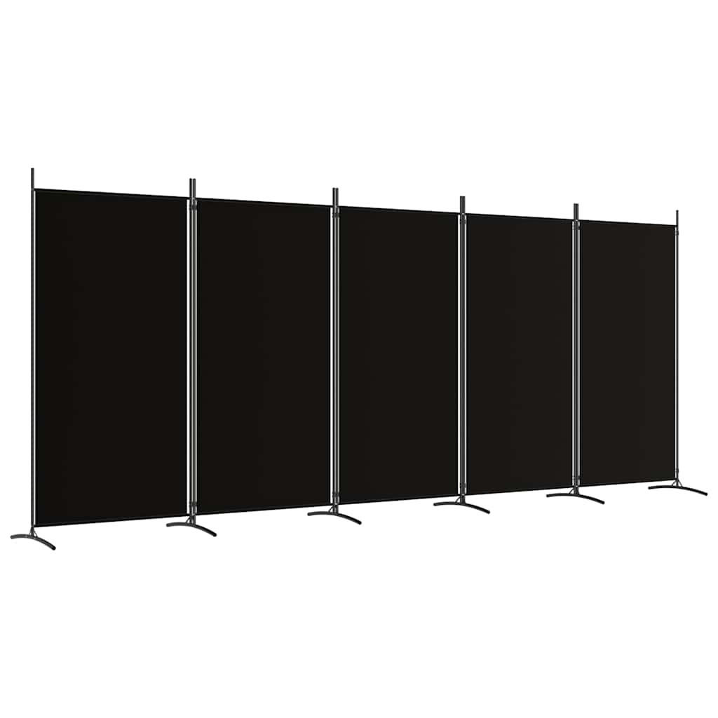 vidaXL Paravent Schwarz 433x180x0.1 cm