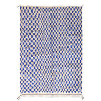 BERBERTEPPICH marokkanisch quadratisch kariert 200x 300 cm - Blau, Naturmaterialien (200/300cm) - AFK Living