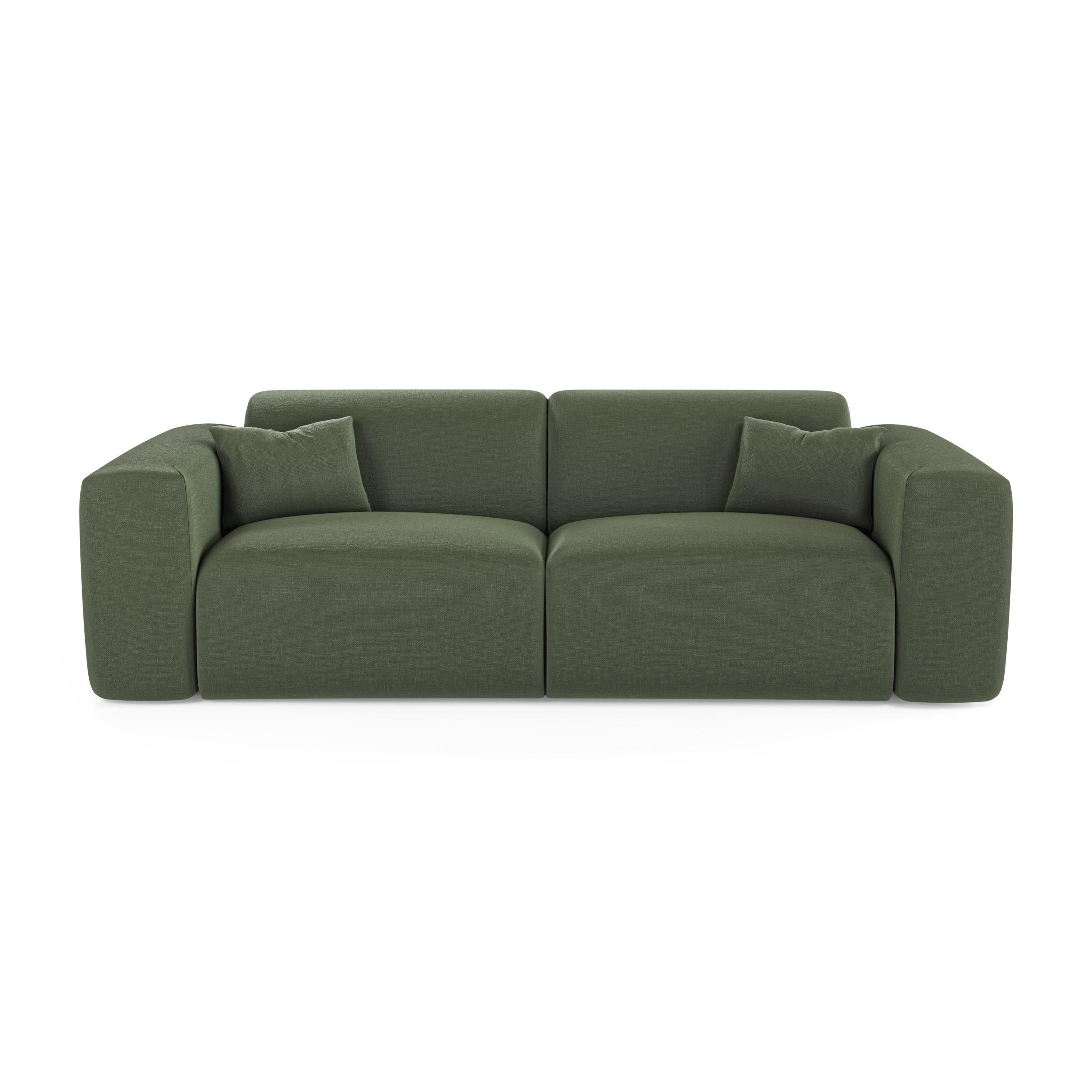 SCHLAFSOFA GERADE Rastergewebe Olivgrün 234cm - Olivgrün, Textil (234/73/95cm) - Sia Home