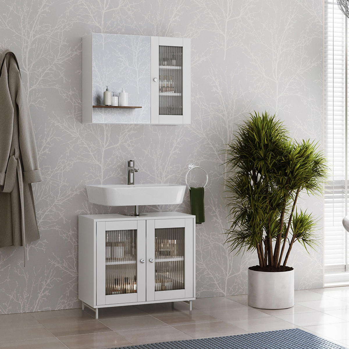 KOUPELNOVÝ NÁBYTEK Malte Bílá - bílá, kompozitní dřevo (60/58/30cm) - Vicco