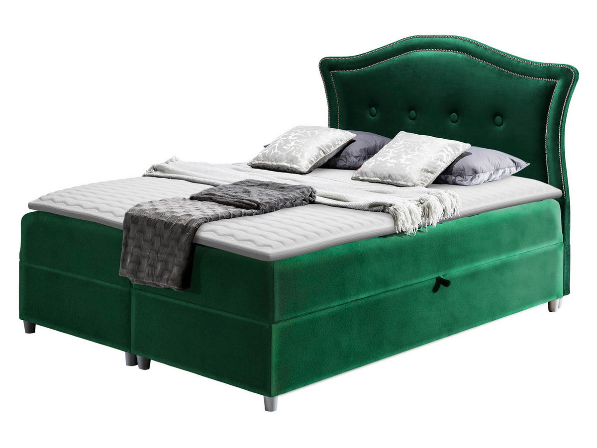 BOXBETT Bedran Lux - Smaragdgrün, Holz (120/200cm) - MIRJAN24
