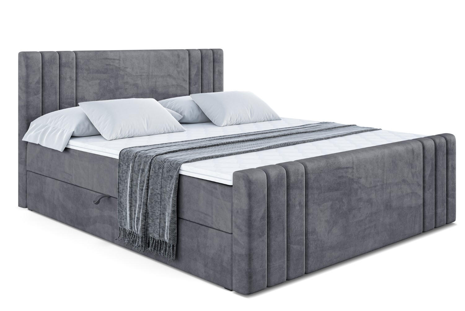 Altdecor Boxbett Dunkelgrau 120x200 cm