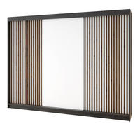 SCHWEBETÜRENSCHRANK 200 CM IOSA Farbe: Schwarz , weiß - Schwarz/Weiß, Holzwerkstoff (200/215/59.5cm) - A&J MöbelLand