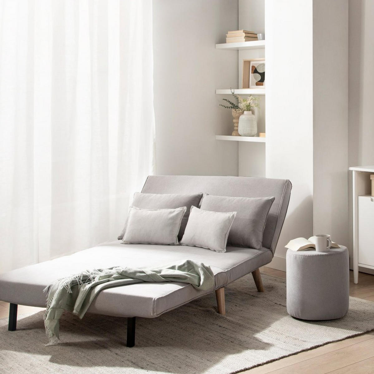 SCHLAFSOFA Noa Grau 117 cm x 79 cm - Grau, Textil (117/79/75cm)