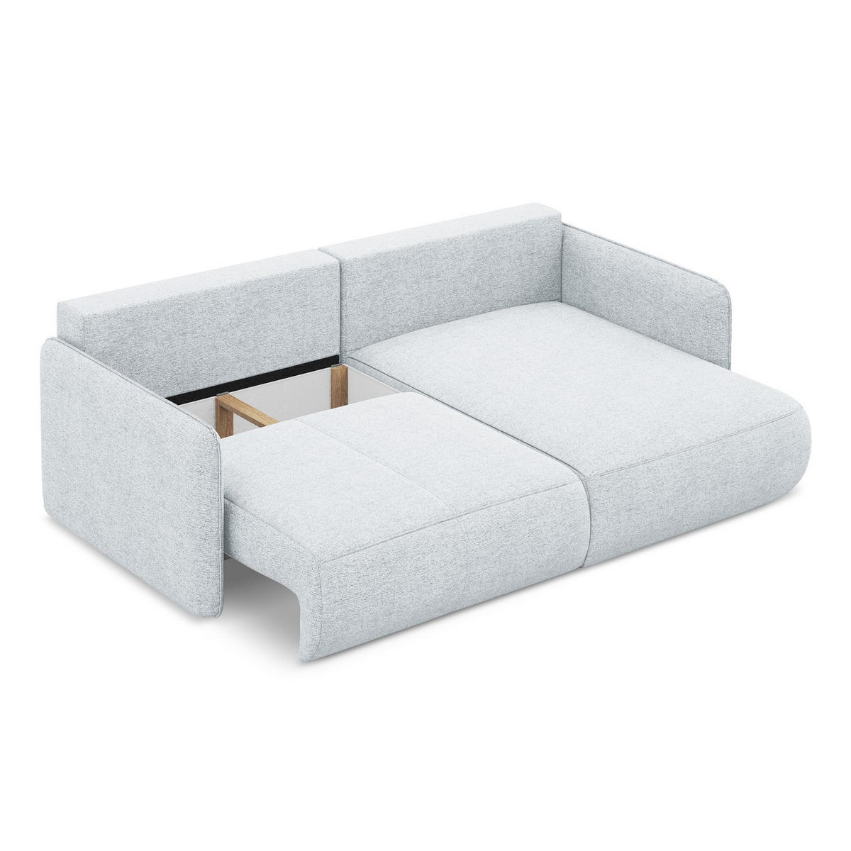 ECKSOFA mit Schlaffunktion Chenille Stoff Blau - Blau/Schwarz, Kunststoff/Textil (207/148cm) - LaMiaSofa