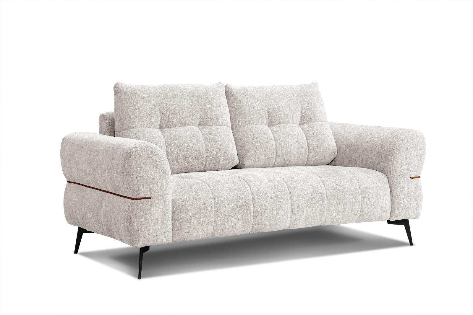 SOFA SALVINI 2,5-Sitzer, weiß - Schwarz/Weiß, Holzwerkstoff/Textil (176/88/99cm) - Courtois Laville