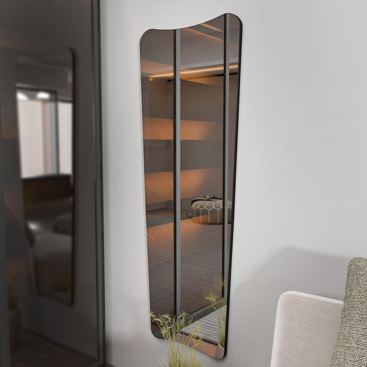 STANDSPIEGEL Vitris OS 91065 - Schwarz, Glas/Holzwerkstoff (54/150/2cm) - moebel17