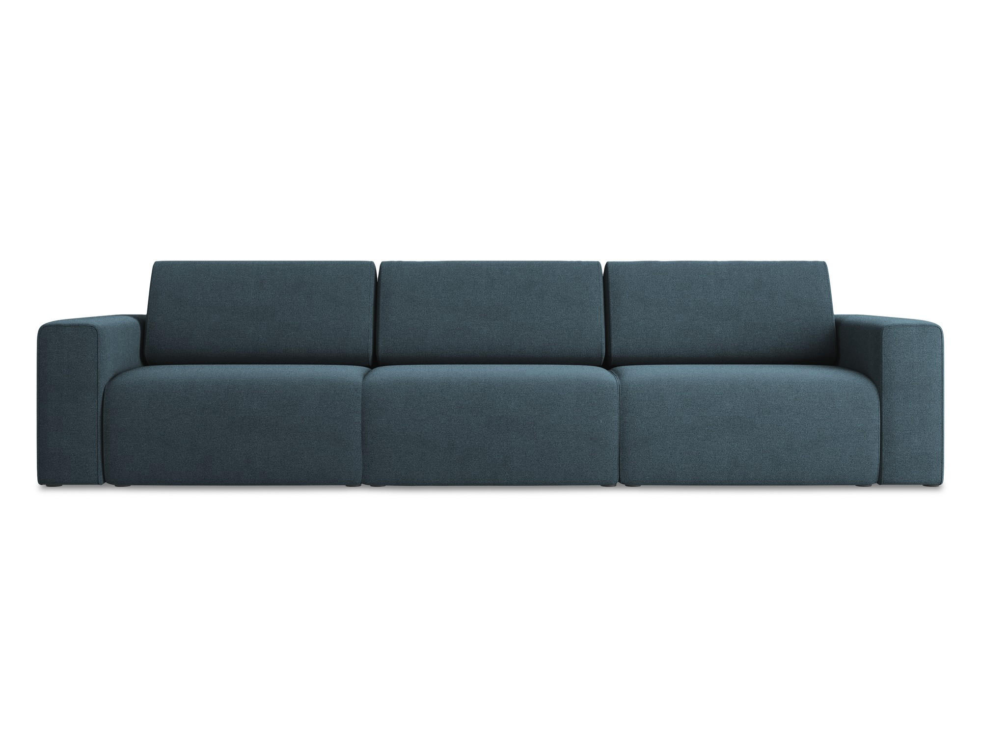 4-SITZER-SOFA Strukturstoff Stoff Blau - Blau/Pink, Kunststoff/Textil (314/80/103cm) - Makamii