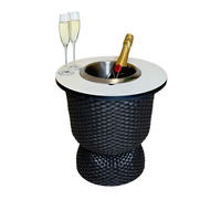 BEISTELLTISCH MIT EDELSTAHL-KÜHLER Paris Schwarz/Champagner 43 cm - Champagner/Schwarz, Kunststoff (41/41/43cm) - COOTAB Cooler Table