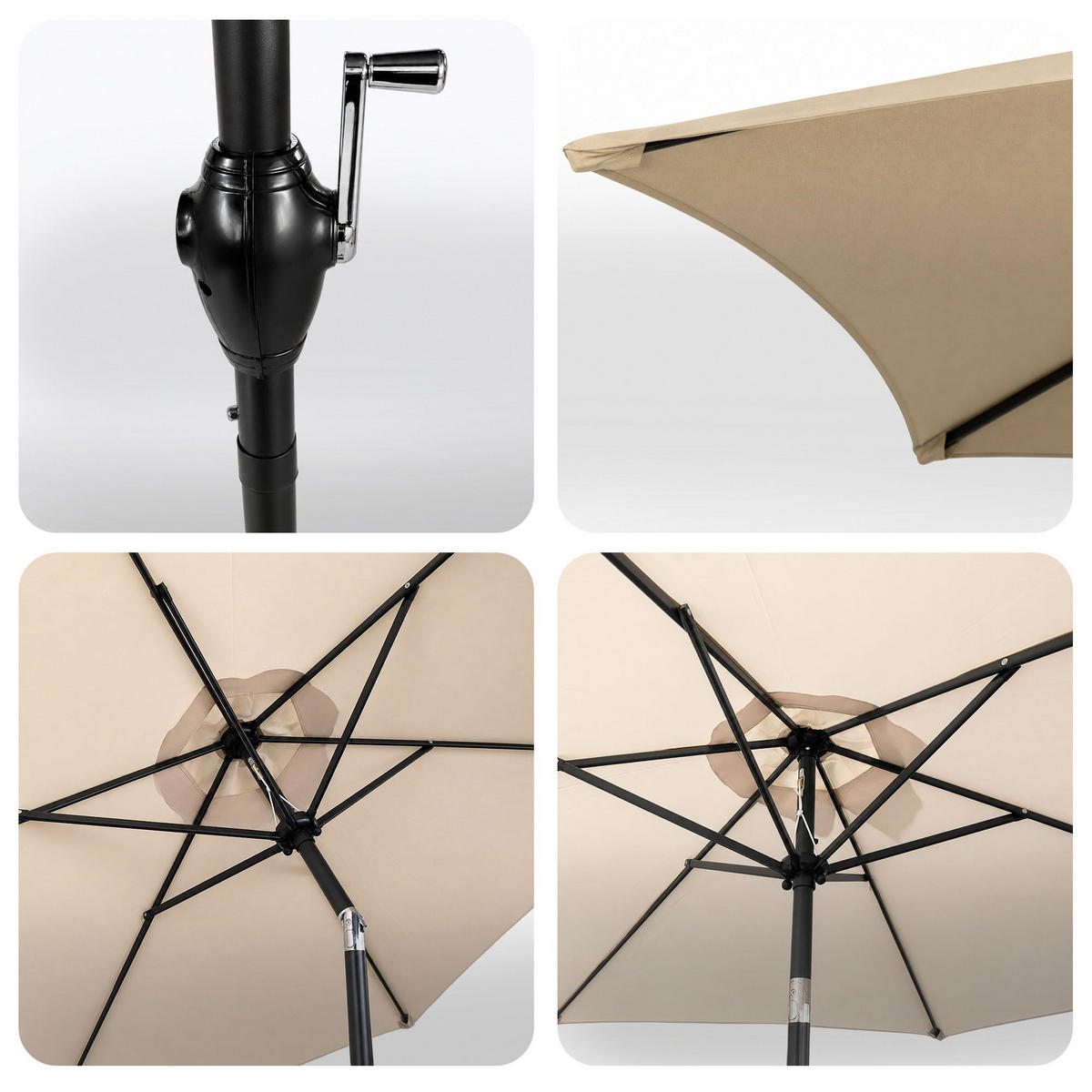 SONNENSCHRIM Beige 235/270 cm - Beige/Schwarz, Metall (270/270cm) - Akord