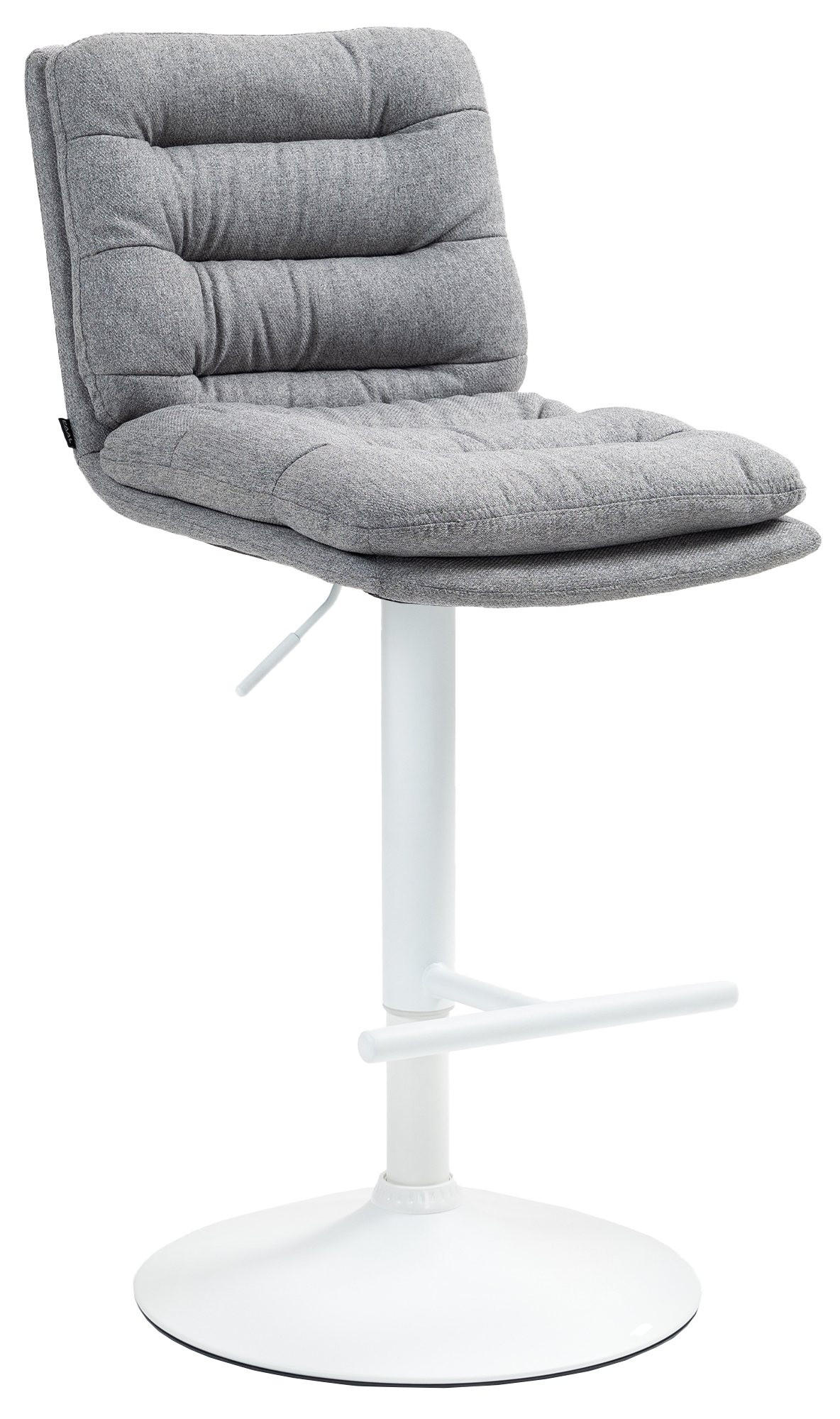 BARHOCKER TURIN Grau Stoff Weiß - Grau, Textil/Metall (42/94/56cm) - DELUKE
