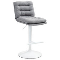 BARHOCKER Stoff grau - Weiß/Grau, Textil/Metall (42/94/56cm) - CLP