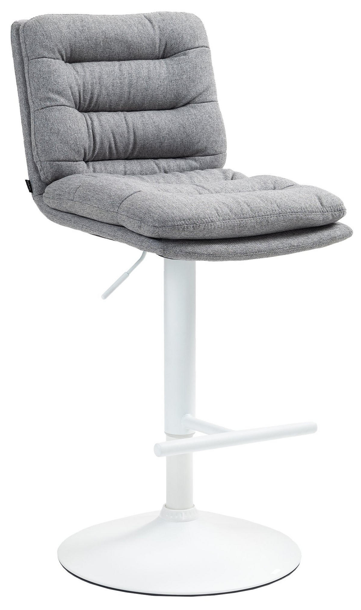 BARHOCKER Stoff grau - Weiß/Grau, Textil/Metall (42/94/56cm) - CLP