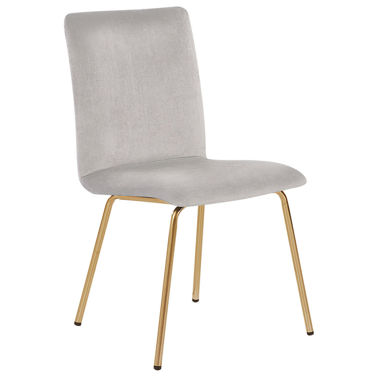 STUHL 2er-Set Samtstoff Grau Rubio - Grau, Textil/Metall (47/80/41cm) - Beliani