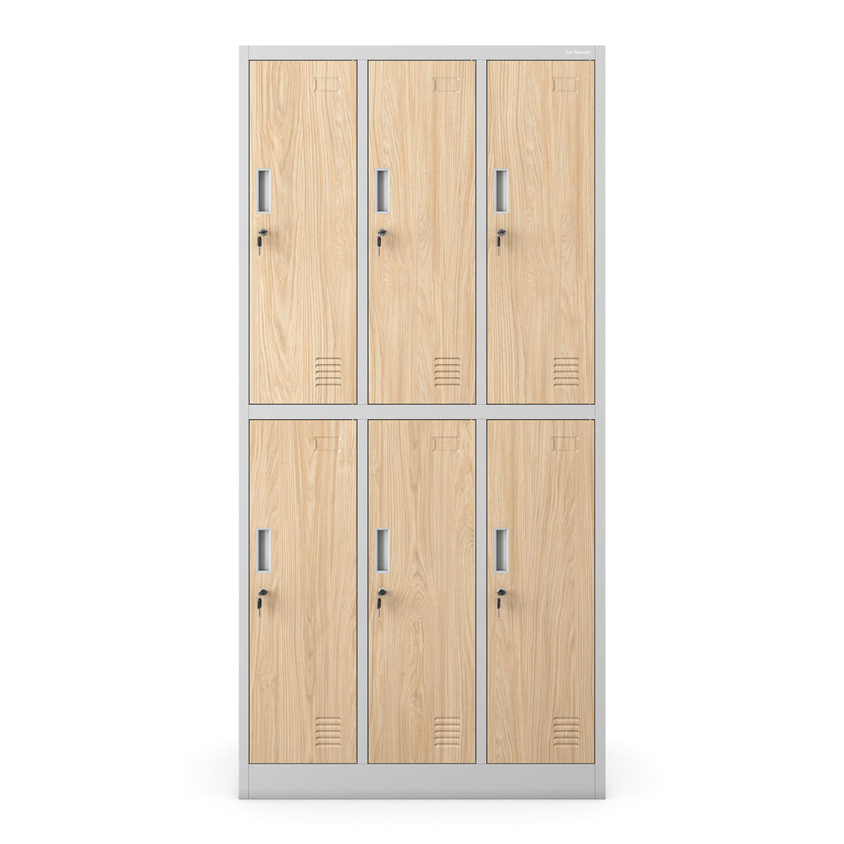 ARBEITSSCHUTZ-GARDEROBENSCHRANK 6-Türiger IGOR 185x90x45 cm - Grau/Sonoma Eiche, Metall (90/185/45cm) - Jan Nowak