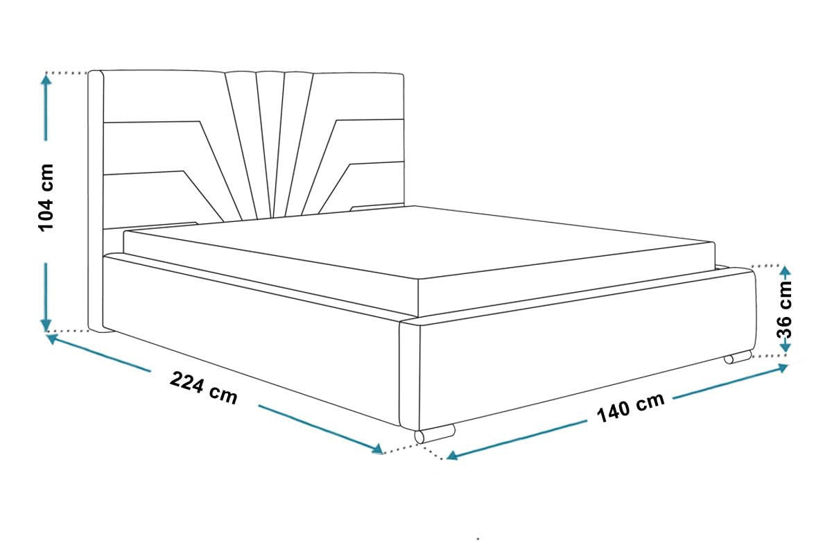 POLSTERBETT Athene-Metall 120x200 cm - Bett mit Bettkasten, Lattenrost aus Metall, Bezug aus Velourestoff in Farbe Dunkelblau - Dunkelblau, Holz/Textil (120/200cm) - Alpi-Möbel
