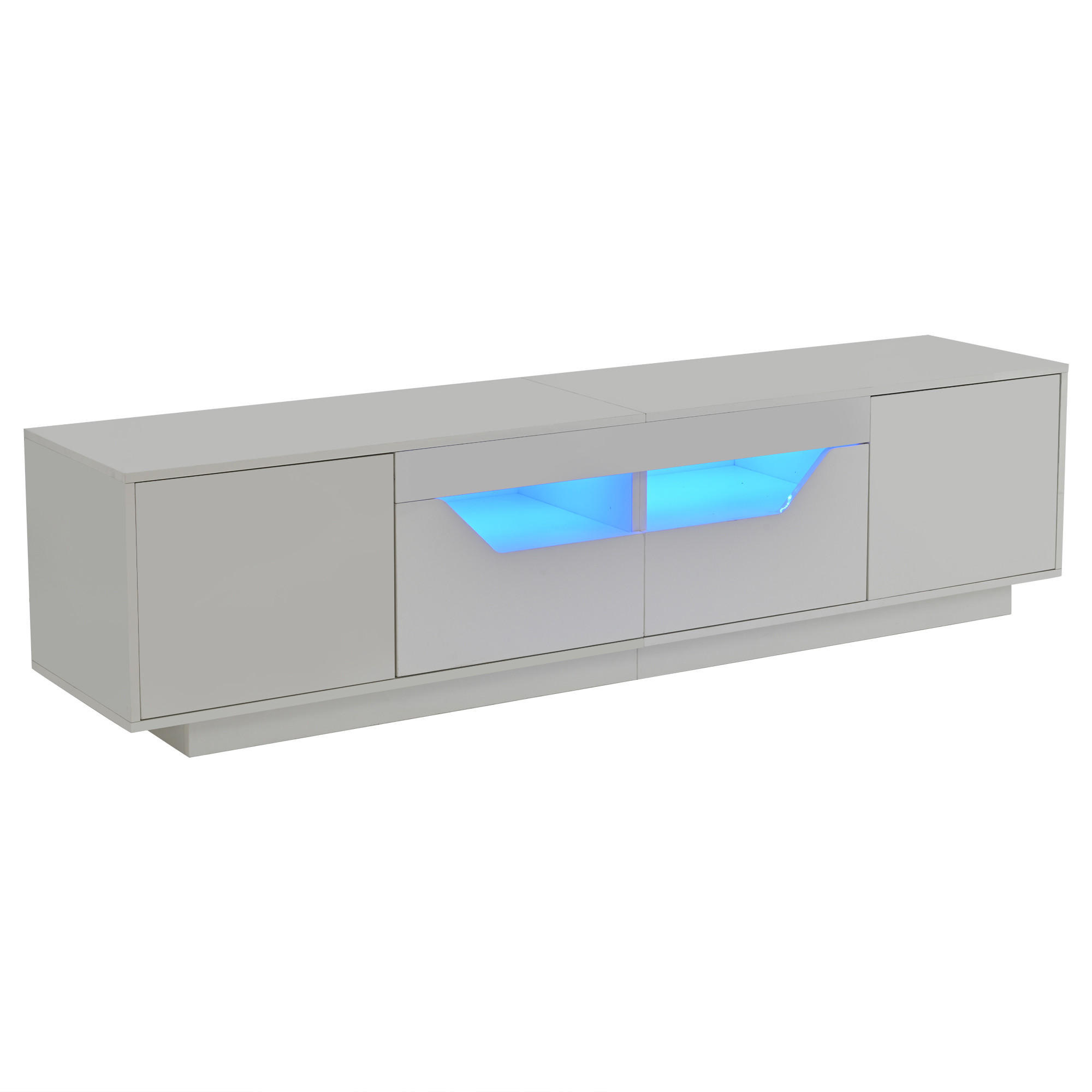 LOWBOARD DE-40354 mit LED und Push-to-Open Weiß - Weiß, Holzwerkstoff (180/45/40cm) - ComfortXL