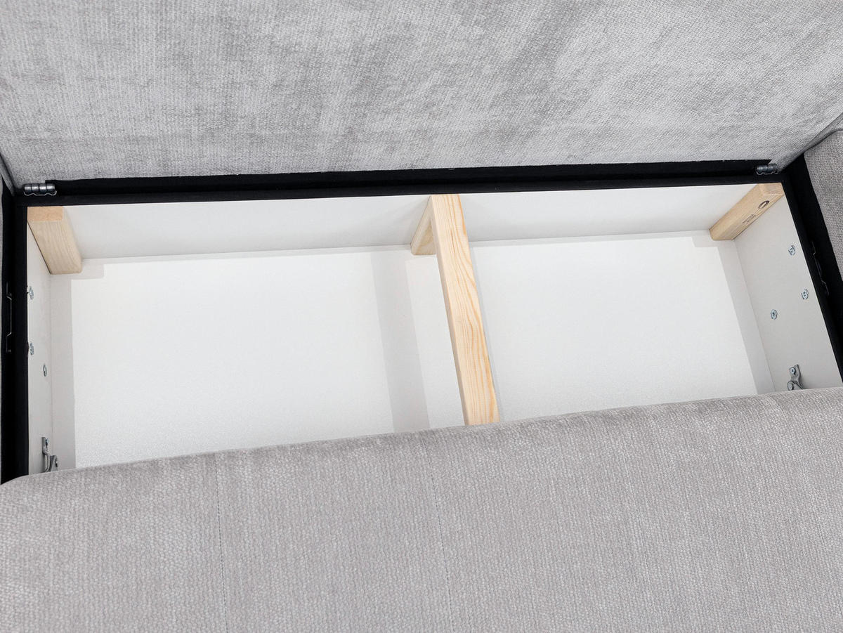 WOHNLANDSCHAFT Faro U - Creme/Schwarz, Holz/Kunststoff (383/86/195cm) - MIRJAN24