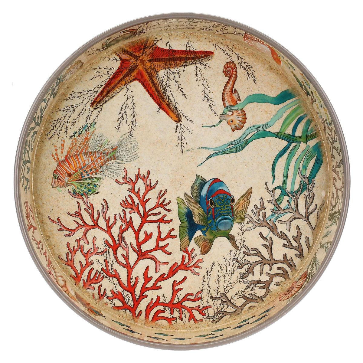 SERVIERTABLETT Ø 35 cm Sea Life - Multicolor, Kunststoff (35/4/35cm) - Rose & Tulipani