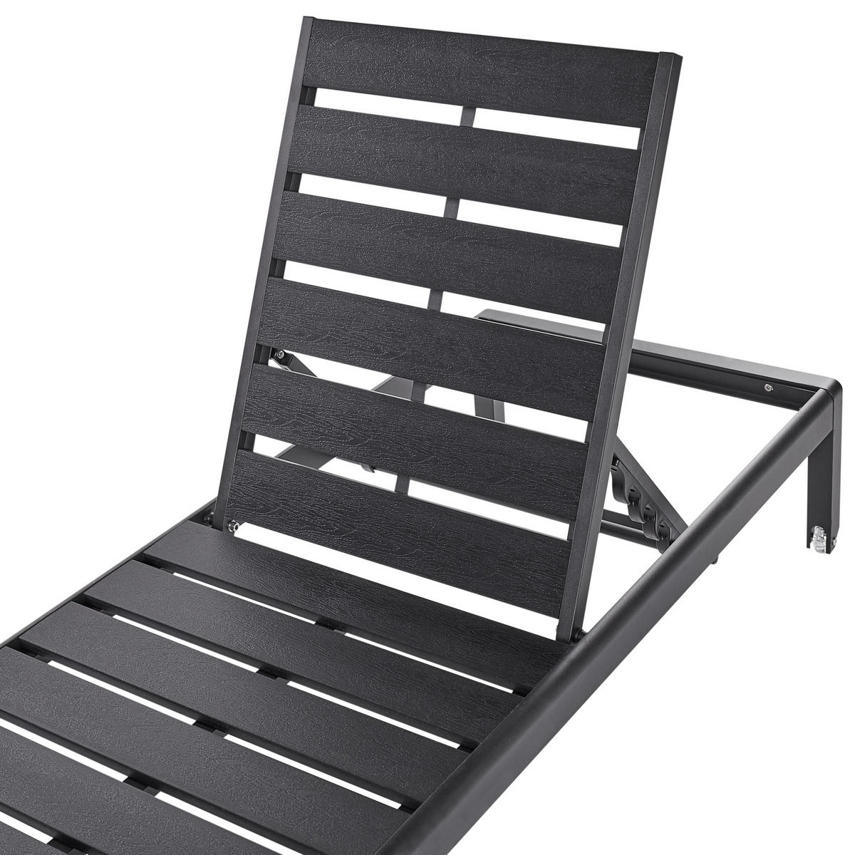 GARTENLIEGE Schwarz Nardo - Schwarz, Kunststoff (64/29/198cm) - Beliani