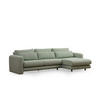 ECKSOFA mit losen Rückenkissen - Schwarz/Grün, Holz/Kunststoff (165/290cm) - myHomelando