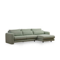 ECKSOFA mit losen Rückenkissen - Schwarz/Grün, Holz/Kunststoff (165/290cm) - myHomelando