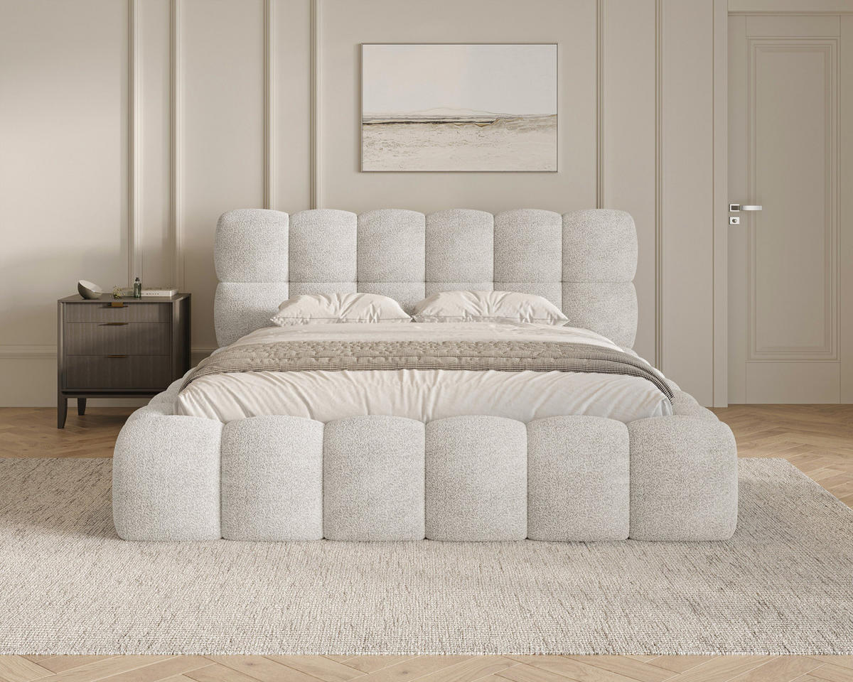 POLSTERBETT 19 - 140x200 cm – Arena – Bett mit Federmechanismus und Stauraum - Silberfarben, Holz (140/200cm) - ROYAL24_MARKT