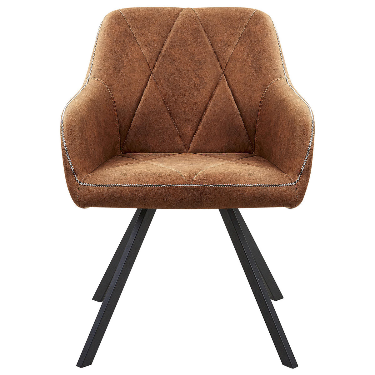 ÉTKEZŐSZÉK 2 darabos Szett Kárpit Barna Monee - barna, textil/fém (54/78/62cm) - Beliani