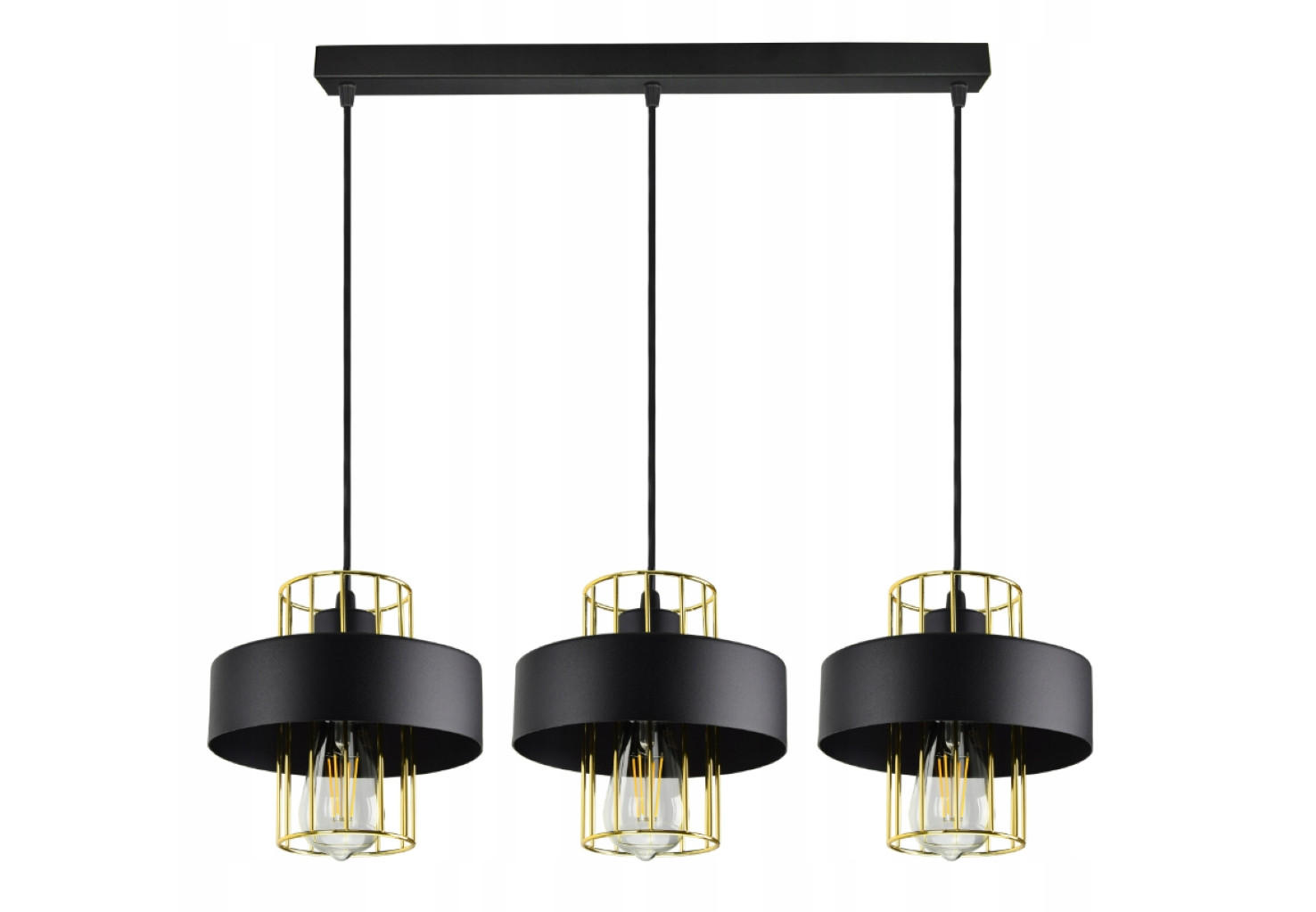 PENDELLEUCHTE LOFT - Goldfarben/Schwarz, Metall (20/90/90cm) - kiki design