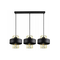 PENDELLEUCHTE LOFT - Goldfarben/Schwarz, Metall (20/90/90cm) - kiki design