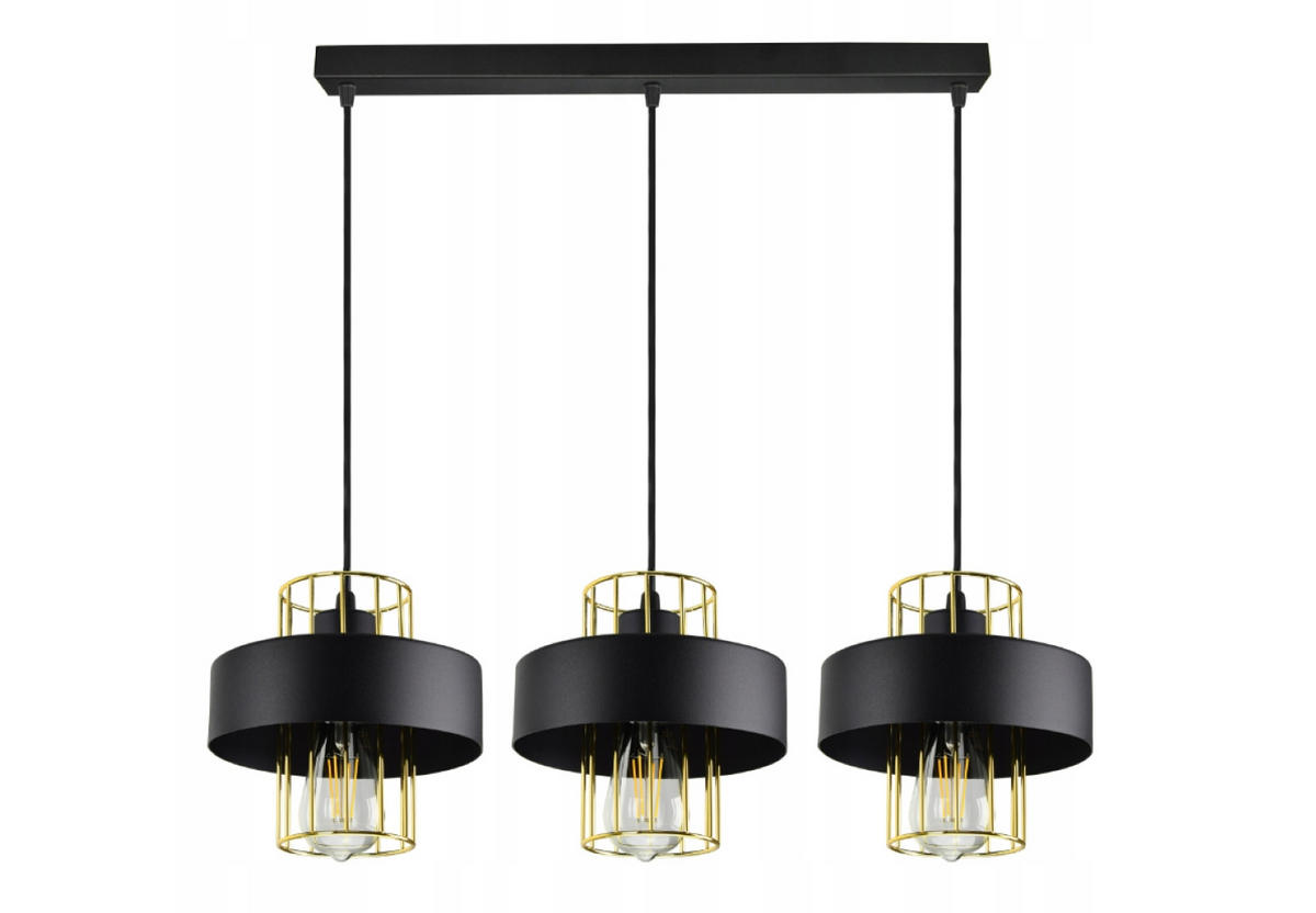 PENDELLEUCHTE LOFT - Goldfarben/Schwarz, Metall (20/90/90cm) - kiki design